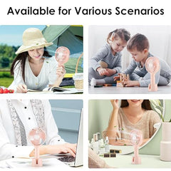 Gesto Portable Fan Rechargeable – USB Charging Hand Fan with 1200mAh Battery & 3 Speed Modes | Mini Fan, Small Fan, Handheld Fan – Ideal for Travel, Makeup, Kitchen | Women’s Personal Pankhaa - Pink