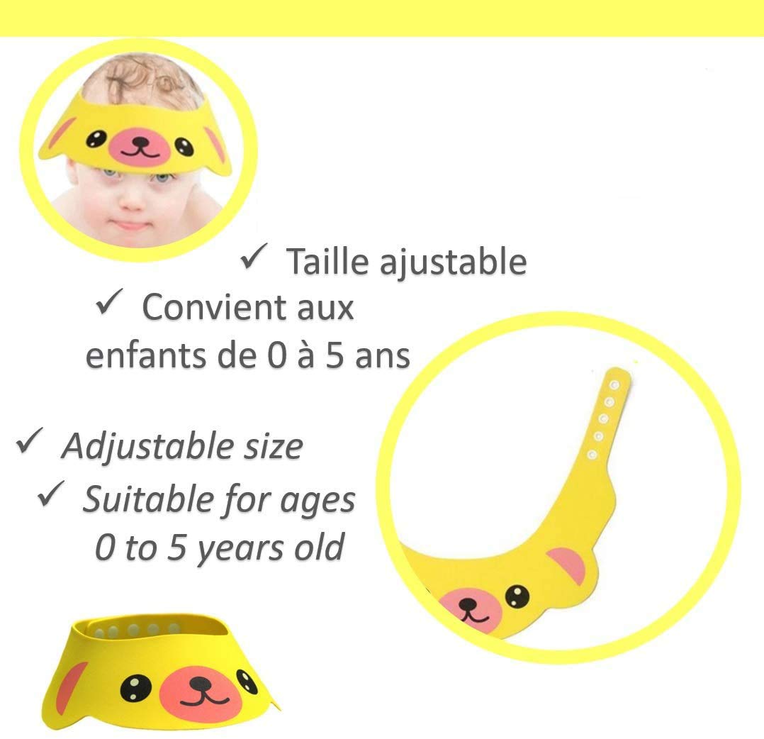 SYGA Bathing Shower Cap, Kids Bath Cap, Adjustable Baby Shower Caps - Cartoon Animal Style