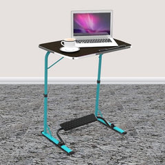 TABLE MAGIC- BADE Multipurpose Laptop Table Mat Finish - Adjustable, Foldable, Portable, Engineered Wood Top with Footrest, Top Size 60 * 45cm (X-Large, Midnight Black)