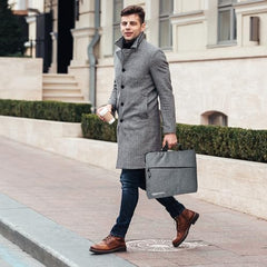 Amazon Basics Laptop Bag Sleeve Case Cover Pouch with Handle for Men & Women | 14.1 Inch Laptop with Padded Laptop Compartment | Zipper Closure | Water Repellent Nylon Fabric (Grey)