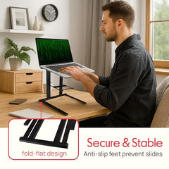 Pyle Folding Laptop Stand, Adjustable Height, Tablet & DJ Mixer Compatible