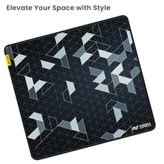 Ant Esports Prism Mouse Pad with Anti-fray Stitching, Waterproof Surface & Non-Slip Rubber Base with Stitched Edges Gaming Mouse Mat for Laptop, Compatible with Laser and Optical Mice – Black