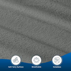 9villa 100% Waterproof Premium Cotton Feel Mattress Protector King Size | Ultra Soft Breathable & Hypoallergenic Fitted Bed Protector Terry Cover | Fits Upto 10 Inches (Navy Blue, 72 x 78 (6x6.5 Feet)