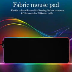 SYGA Black RGB Gaming Desk Pad Non Slip Rubber Base Soft & Smooth Microfiber(90CM*40CM)
