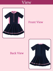 SYGA Cute Swimsuits for Little Princess Baby Girls M-Size Perfect for Girls Age 3-4 Years Old (DarkBlue)