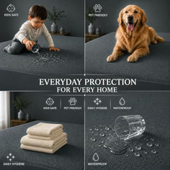HOMEKART Premium Cotton 220TC 78 x 72 x 8 King Size Double Bed Mattress Cover Protector with Zip/Chain|Provides All Around Protection - 1 pc Multicolor (Grey, 78 x 72 x 8)