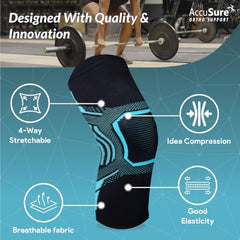 AccuSure Premium Knee Support for Men & Women –Compression Brace with 1-Year Warranty for Pain Relief, Arthritis, Injury Recovery, Sports, Running & Joint Stability -Small