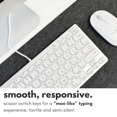 Macally Slim USB Wired Small Compact Mini Computer Keyboard for Apple Mac, iMac, MacBook Pro/Air, Mac Mini, Windows PC Desktops, Laptop (Space Gray)