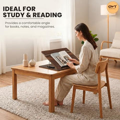Premium Foldable Laptop Table with Adjustable Angle for Home, Study & Office Use (White, 15x21, Wooden)