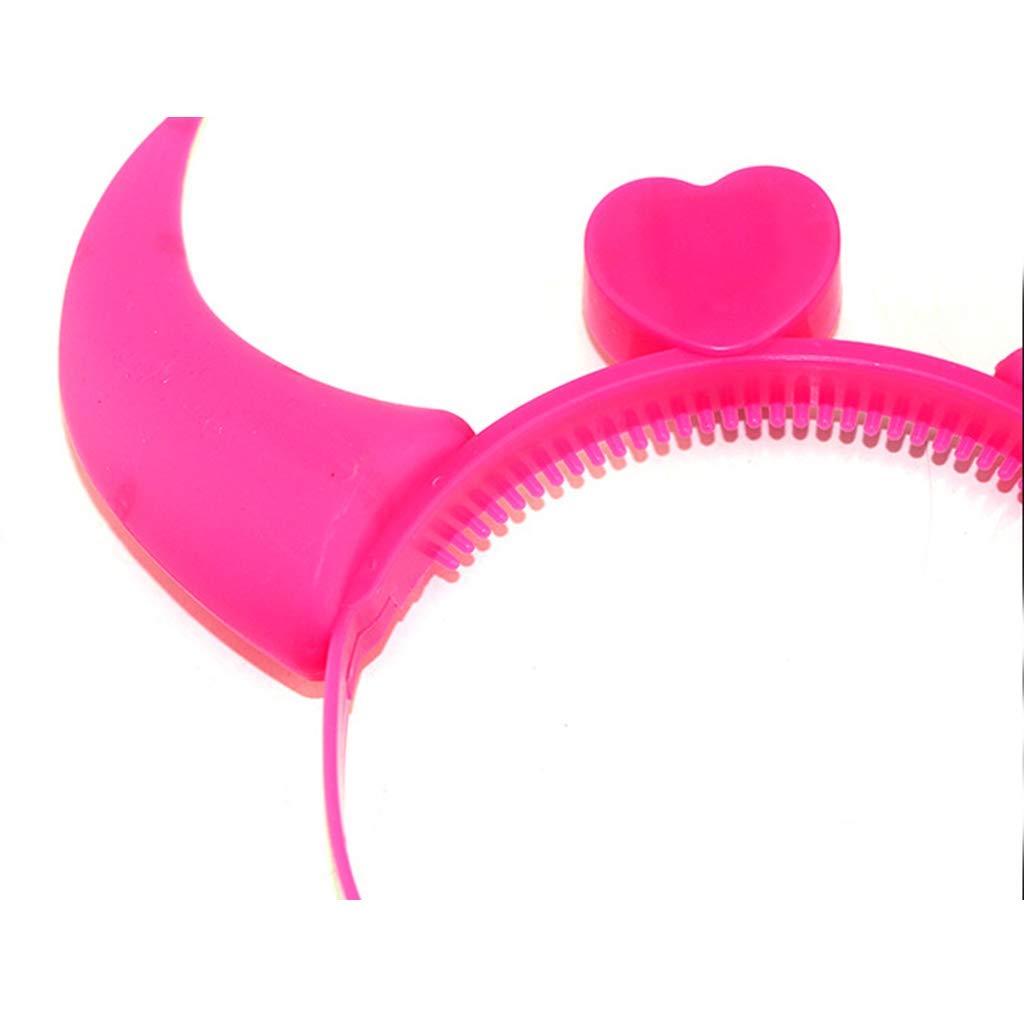 SYGA LED Flashing Light Up Devil Pattern Crowns Headband Hair Band Headdress for Party Decoration Party Caps(Pink)