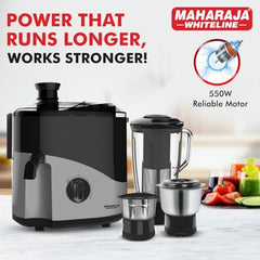 Maharaja Whiteline Odacio Desire Juicer Mixer grinder 550 Watt,smooth juicing, 3 jars, 5years warranty