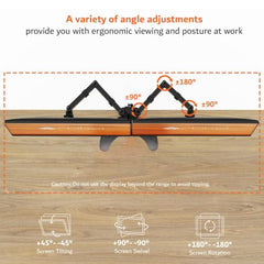 Artikel Double Monitor Desk Mount | Adjustable Heavy Duty Monitor Arms | VESA Mount with C Clamp & Grommet Mounting Base | Computer Monitor Stand for Screen up to 27 inch | Table Mounted | Black