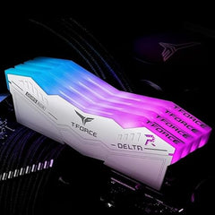 TeamGroup T-Force Delta RGB 32GB 5200MHz (5200MT/s) CL40 White DDR5 Desktop Gaming Memory, Metal Heatsink, ARGB Sync, ECC, XMP 3.0/EXPO, Compatible With Intel/AMD CPU, High Performance Low Latency RAM