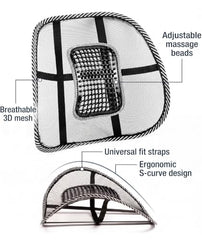 Vorelix Mesh Lumbar Back Support Cushion, 41x39cm, Black