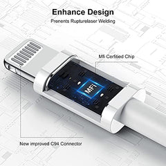 AILKIN Lightning to USB Cable Apple Certified (Mfi) Sync & Charge Cable for iPhone 14/13/12/11 Pro Max/XS MAX/XR/XS/X/8/iPad & iPod, All iPhones, Fast Charging Lightning Cable, (Pack of 1) - White