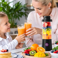 Juicer for Home ^ Lacossi Juicer Mixer Grinder with 1500mAh Battery, 6 Blades 3Gears Fast Blending, 2-Jar Capacity (400ml*2) | 40 Watts Bullet Rechargeable Portable Personal Juicer