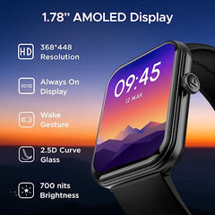 boAt Ultima Regal w/ 2.01”(5.10 cm) Crystal-Clear AMOLED Display, 1000 NITS Brightness,Premium Metal Body, Functional Crown, 100+ Sports Modes, Fitness Smart Watch for Men & Women (Steel Black)