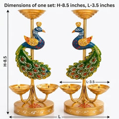 Festive Elegance Peacock Theme Decorative Tealight Stand | traditional handmade