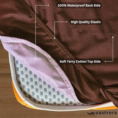 Vastrora 100% Waterproof Mattress Protector Queen Size 5x6 Ft | 60x72 in | Pee & Urine Proof Mattress Cover | Elastic All-Around | Terry Cotton Fitted Bed Cover | Noiseless, Breathable Bed Protector