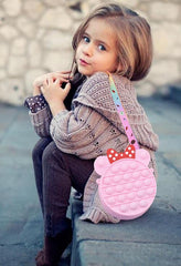 SYGA Children Pop It Fidget Minnie Dot Silicone Bag Kids Push Popper Educational Decompression Bubble Shoulder Bag (Color 1)