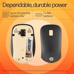 HP 240 Bluetooth Wireless Mouse with 3 Buttons/1600 DPI Red Optical Tracking/Sleek and Ambidextrous/Compatible to Windows 10, macOS, Chrome OS, 3 Years Warranty (Black)