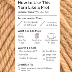 WOAFASHIONS - World of Arts Impulse Hand Knitting & Crochet Yarn, Premium Acrylic, 4 : Medium (Anchor Grey) (100gms / 3.5oz / 200mtr / 218yds)