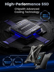 MOVE SPEED RX20 1TB Portable SSD Up to 2000MB/s, USB-C, USB 3.2 Gen 2x2, External Solid State Drive Compatible with PS5, Smartphone, PC, Tablets, Game Consoles
