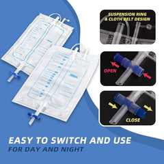 RATURISH Wearable Urine Collector for Women | Soft Silicone Reusable Leakproof Urine Collection Bag | Adjustable & Comfortable Fit | Portable Washable Female Urine Collector | Odour - Free 1L & 2L Bags | White/Grey/Blue | for Women