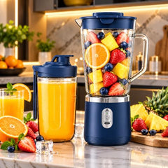 Juicer for Home ^ Lacossi Juicer Mixer Grinder with 1500mAh Battery, 6 Blades 3Gears Fast Blending, 2-Jar Capacity (400ml*2) | 40 Watts Bullet Rechargeable Portable Personal Juicer