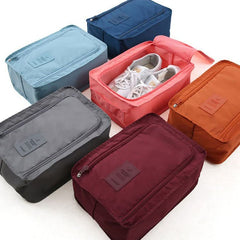 MOMISY 4 Pieces of Water Proof Shoe Storage Travel Tote Bag Multi-Purpose Portable Rack Foldable Organizer Wardrobe (Random Color)