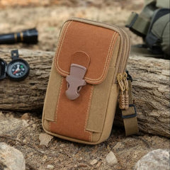 1-Piece Phone Bag for Men, Khaki Waist Pack | Mobile Pouch for Daily Casual Outings, Hands-Free Phone Carrying Accessory