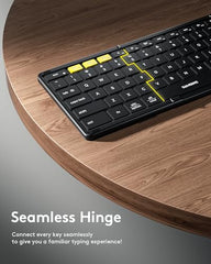 Samsers Full-Size Backlit Foldable Bluetooth Keyboard with Touchpad, Black