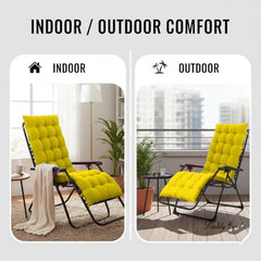 DADDY COOL Multipurpose Extra Long Rocking Chair Cushion for Outdoor and Indoor/Chair pad for Home & Office Chair Filling 18 x 50 Inch Pack of 1 Dark Green (Only Cushion)