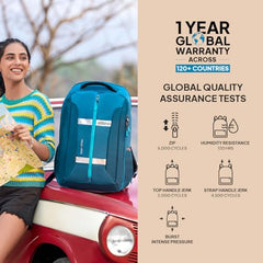 American Tourister Bowie The Outdoor Backpack In Teal - 35 Litre Capacity, 17" 5 Compartment Laptop Backpack Compartment, External Bottle Holder, And Shoe Compartment And, Green