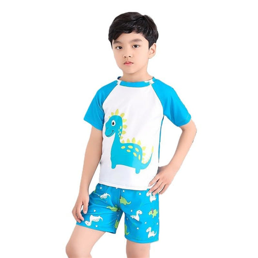 SYGA Children's Swimsuits for Cute Boys Pterosaur-Split Polyester-XL Size Perfect for Kids Age 5-8 Years Old (Blue)