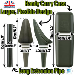 SHEWEE Flexi + Case - Reusable Pee Funnel – A Flexible, Larger Version Of The Original Female Urination Device Since 1999! Quickly, Easily & Discreetly, Wee Standing Up. Comes with Pipe & Case (Black)