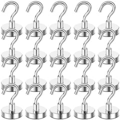 DIYMAG Magnetic Hooks 15pcs 30lbs Cruise Essentials 2026 Magnet Hook | Neodymium Heavy Duty Strong Magnets Hanging Ship Cabins Refrigerator Fridge Classroom Beach Vacation Kitchen Grills Home Tool