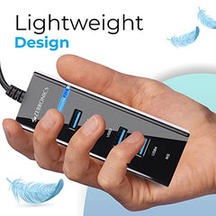 ZEBRONICS 180HB USB HUB, 3 Ports, USB 3.0, Transfer Speeds Upto 5 Gbps, Lightweight Design, Multi OS Compatible, Plug and Play
