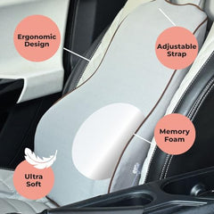 Grin Health Mini Back Support Cushion for Lumbar Support & Back Pain Relief, Backrest for Car Seat, Lower Back Cushion for Office Chair, Driving, Travel Backrest Pillow