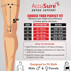 AccuSure Premium Knee Support for Men & Women –Compression Brace with 1-Year Warranty for Pain Relief, Arthritis, Injury Recovery, Sports, Running & Joint Stability -Small
