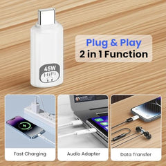 Verilux® Lighting to Type C Earphone Converter with Aluminum Alloy Housing