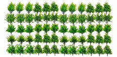 Dekorly Artificial Plastic Mix Green Grass Fake Outdoors Plant Bushes Decor Faux Greenery Shrubs For Outdoor And Indoor, Artificial Shrubs Stems | Height- 7 Inches (Multi-16)