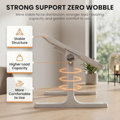 StarAndDaisy T9 Foldable Bed Table for Laptop & Study, 4-Level Adjustable Angled Tabletop, Large Desktop Surface with Anti-Slip Stopper, Tablet & Phone Slot, Storage Drawer, Stable Legs, PP & TPE