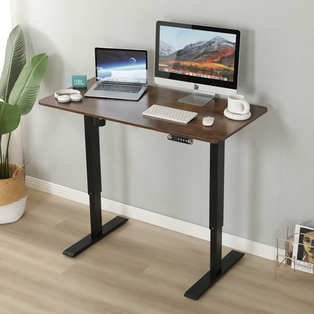 SYGA Height Adjustable Table Desk Standing Computer Desk Lifting Legs Smart Desk (White, 70 X 48 CM)
