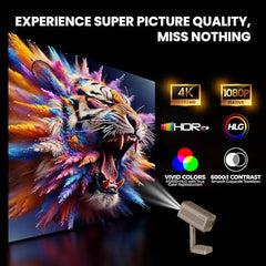 E GATE Atom 3X Projector 4k Ultra HD, Automatic Keystone & Precise Focus, 1080p Native | Rotatable Design | Android 14, Netflix Prime 11,000 Lumens, HDMI-ARC WiFi-6 BT, for Home use Egate