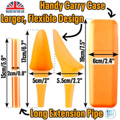 SHEWEE Flexi + Case - Reusable Pee Funnel – A Flexible, Larger Version Of The Original Female Urination Device Since 1999! Quickly, Easily & Discreetly, Wee Standing Up. Comes with Pipe & Case (Black)