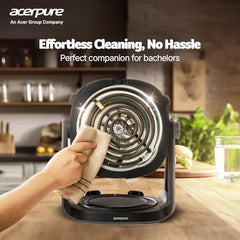 Acerpure Air Fryer | 100% Glass Bowl | 90% Less Oil | 5.5L Air Fryer + 2.5L Cooking Pot | Air Fry, Toast, Reheat, Grill, Cook | 360° TurboHeat Technology | Preset Modes | 1500 Watts | Black