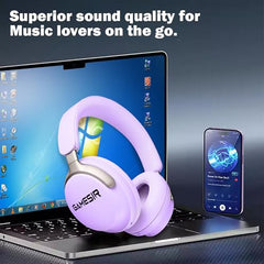 GameSir Newly Launches Echo Plus: Premium Over-Ear Wireless Bluetooth Headphones Deep Bass, Passive Noise Cancellation, Built-in Mic,5 Hours of Music & Talk Time, for Adults Men & Women (White)