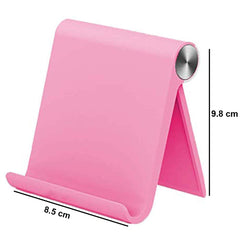 SYGA Portable Foldable Cell Phone Stand, Multi Angle Adjustable Mobile Stand for All Smartphones, Android, Samsung, Xiaomi, OnePlus, Tablet, Mobile Stand for Table, Office, Gift, Bed (Black)
