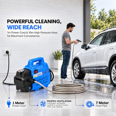 COSS MAX CM200HD High Pressure Washer for Car, Bike, Home & Garden Cleaning, 3800W Induction Motor, 200 Bar, 10 L/Min Flow, 7M Hose, Portable Car Washing Machine with Spray Gun